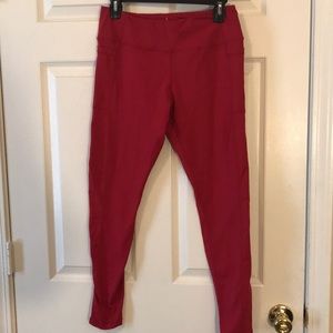 Red workout leggings